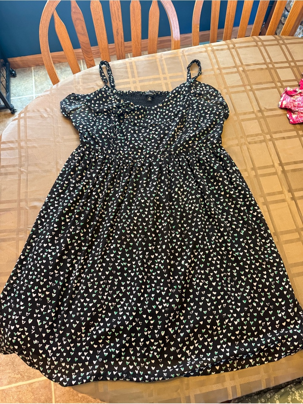 Women’s Black Heart Print Sundress - Cute Summer Dress